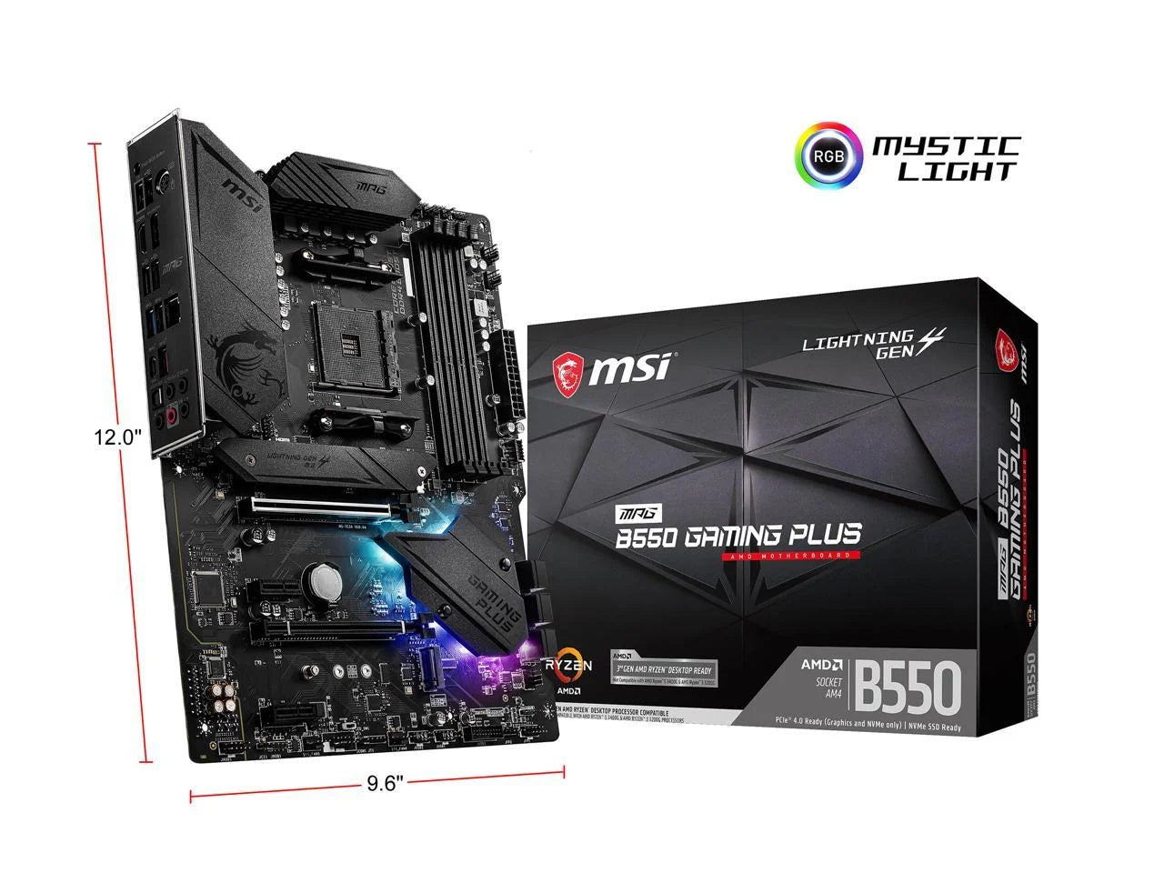 MPG B550 GAMING plus AM4 AMD B550 USB 3.0 ATX AMD Motherboard