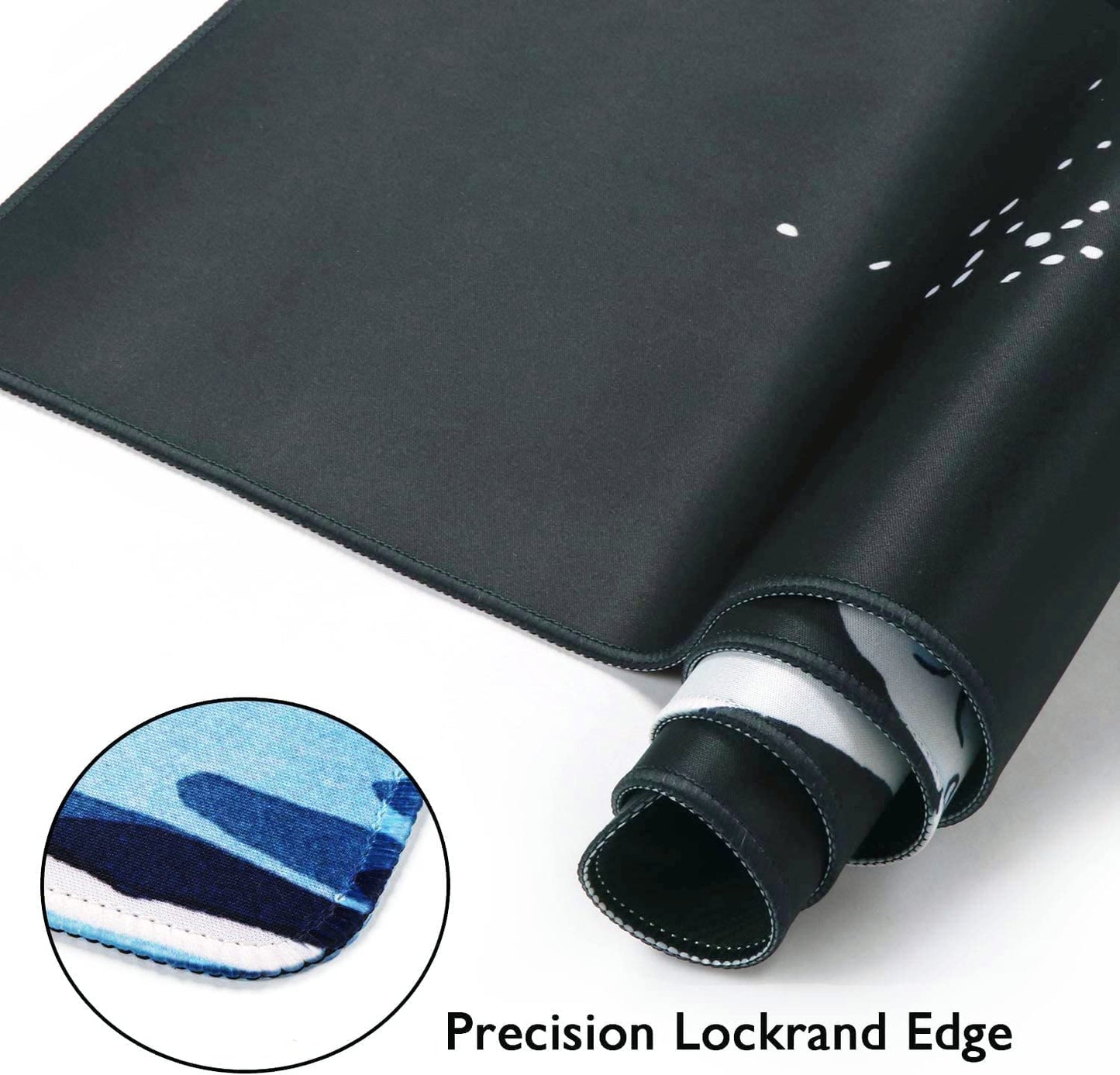 Japanese Sea Wave XXL Gaming Mouse Pad - Large Desk Mat with Stitched Edges and Rubber Base for Work and Play