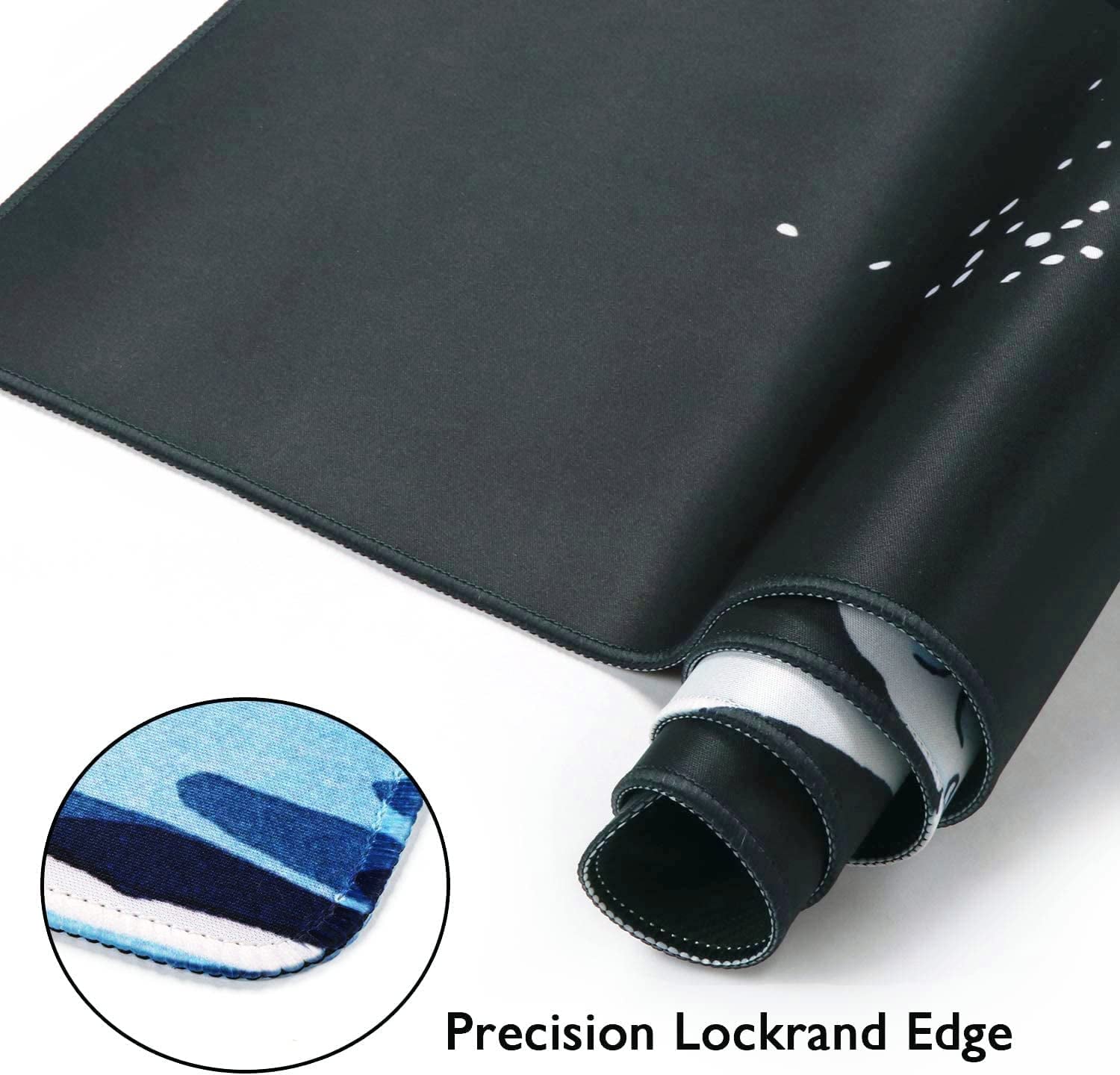 Japanese Sea Wave XXL Gaming Mouse Pad - Large Desk Mat with Stitched Edges and Rubber Base for Work and Play