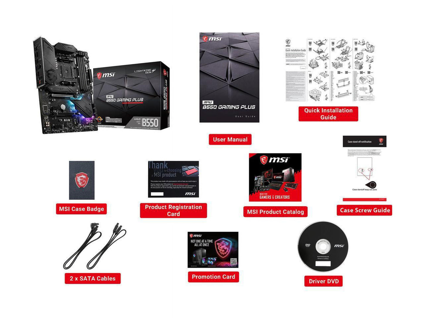 MPG B550 GAMING plus AM4 AMD B550 USB 3.0 ATX AMD Motherboard