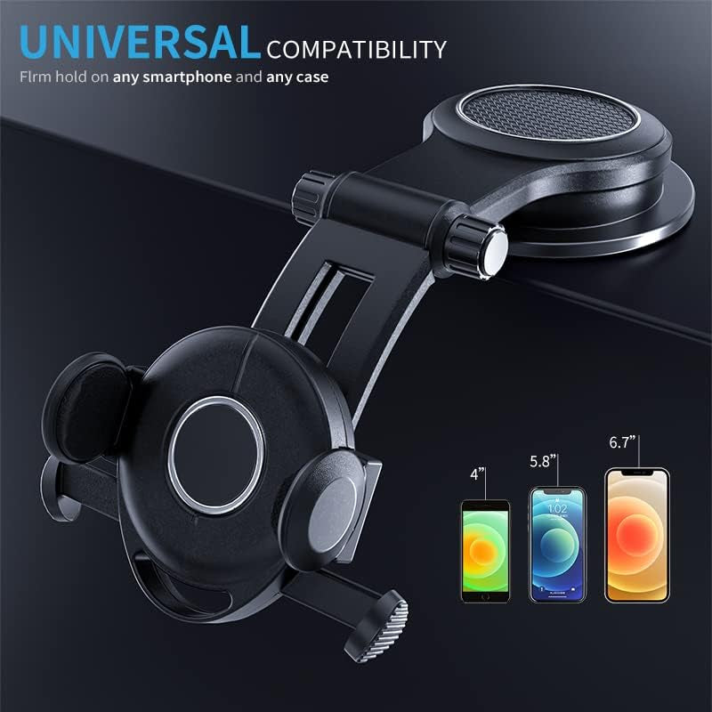 Universal Car Phone Mount - Sturdy Suction Cup Holder for All Smartphones, Dashboard Clip Design