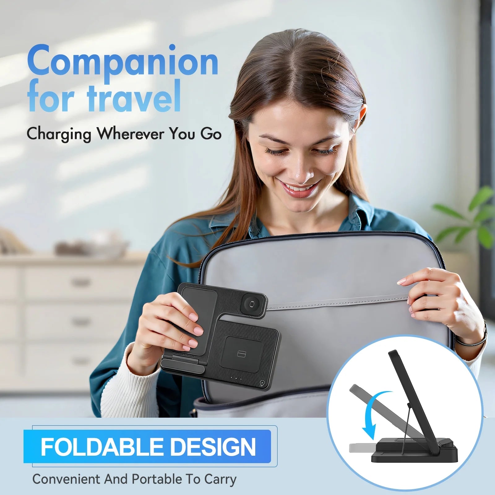 Charging Station, Wirelss Charger, Magnetic Fast Charging Station Compatible with Iphone 16 15 14 13 12 11 Pro Max XS XR, for Iwatch Series 9 8 7 6 5 4 3 2 SE, for Airpods 3 2 Pro