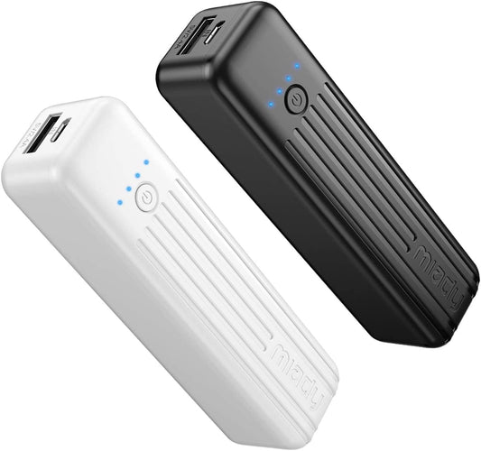 Ultra-Compact 2-Pack Portable Charger - 5000mAh Mini Power Bank for iPhone, Galaxy & Android - Lightweight & Fast Charging!