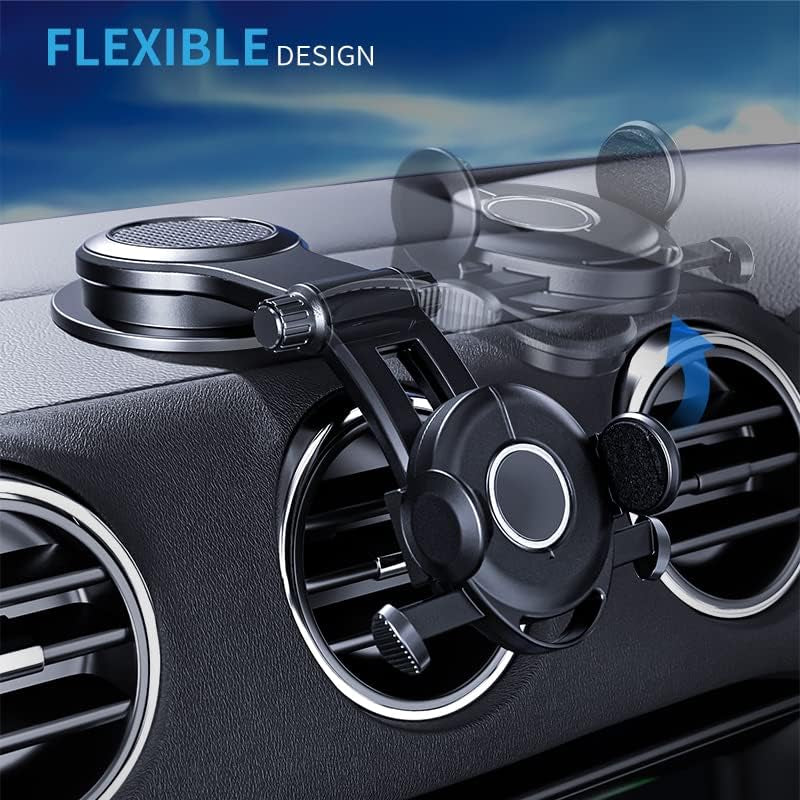 Universal Car Phone Mount - Sturdy Suction Cup Holder for All Smartphones, Dashboard Clip Design