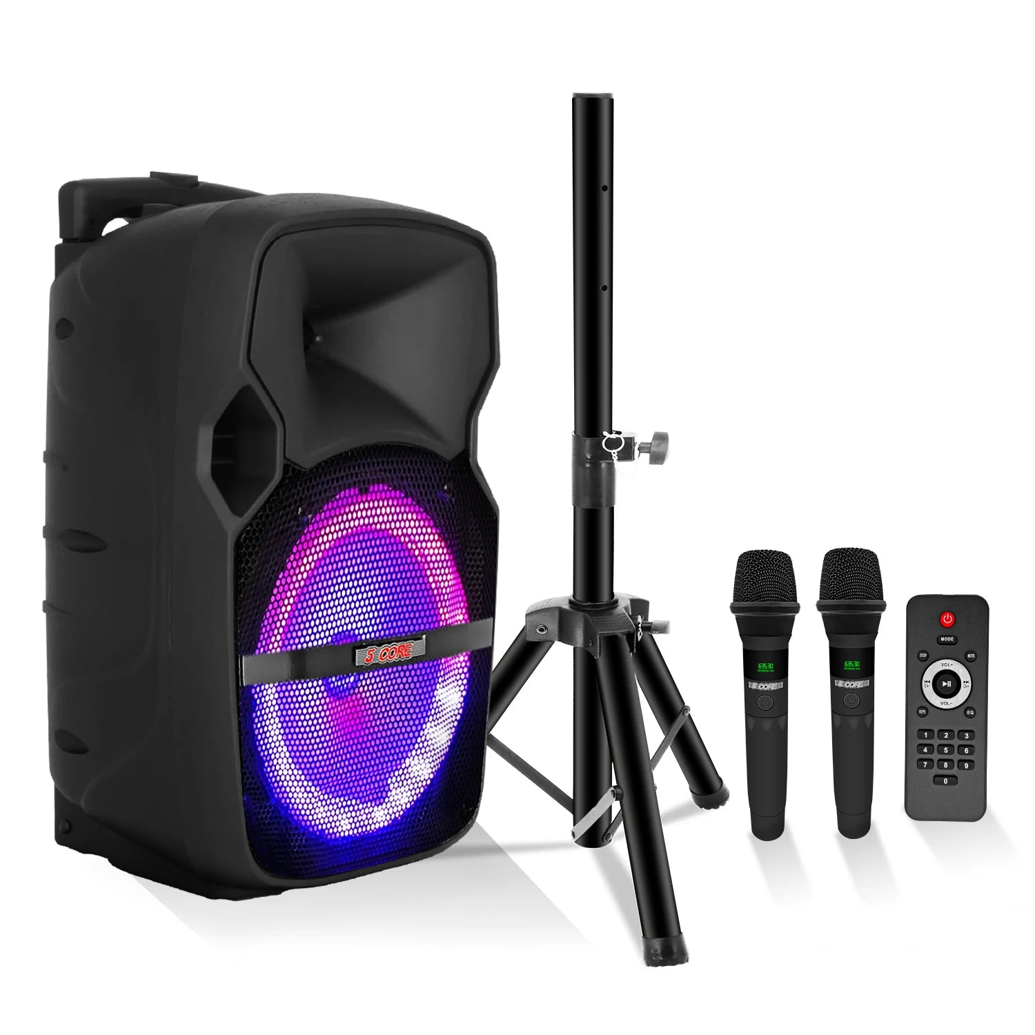 5Core 10" Bluetooth Party Speaker with 2 Wireless Microphones - Ultimate Karaoke Boombox Experience!
