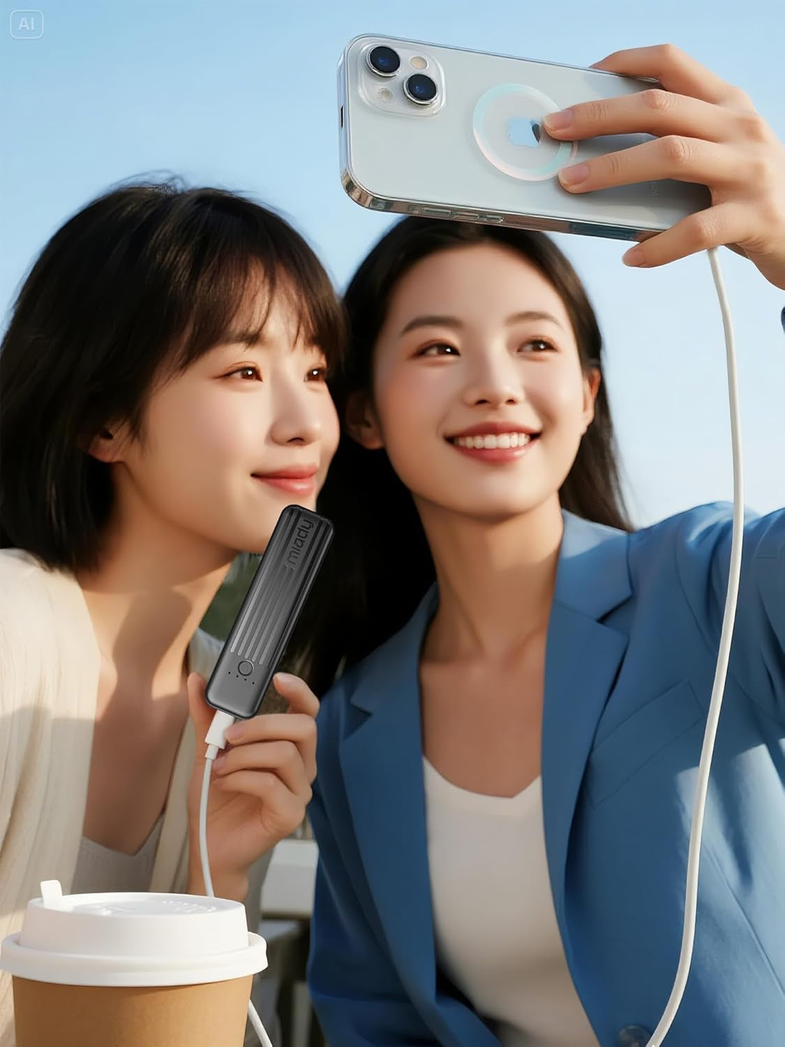 Ultra-Compact 2-Pack Portable Charger - 5000mAh Mini Power Bank for iPhone, Galaxy & Android - Lightweight & Fast Charging!