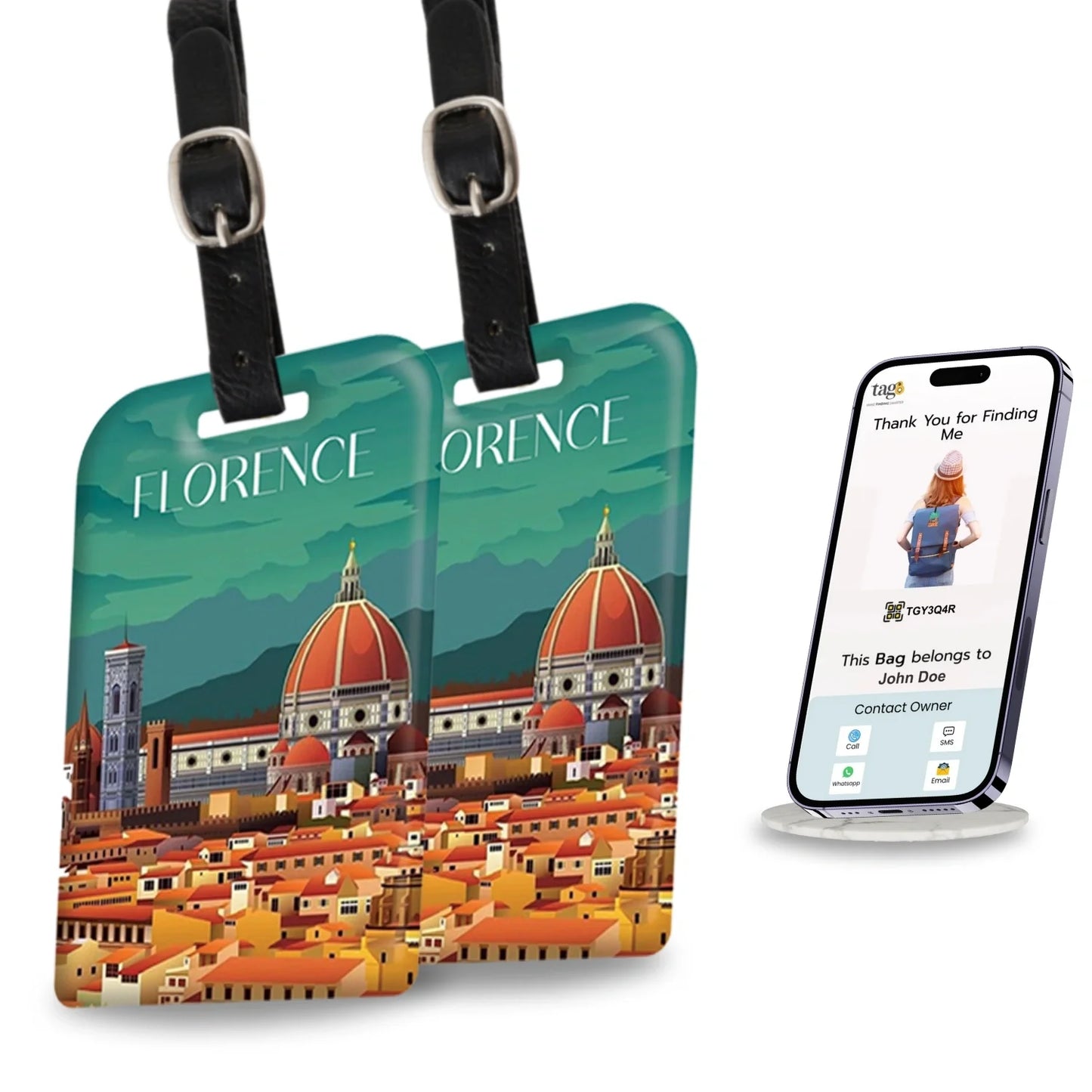 Smart Bag Security Tag - Florence [Pack 2]-0