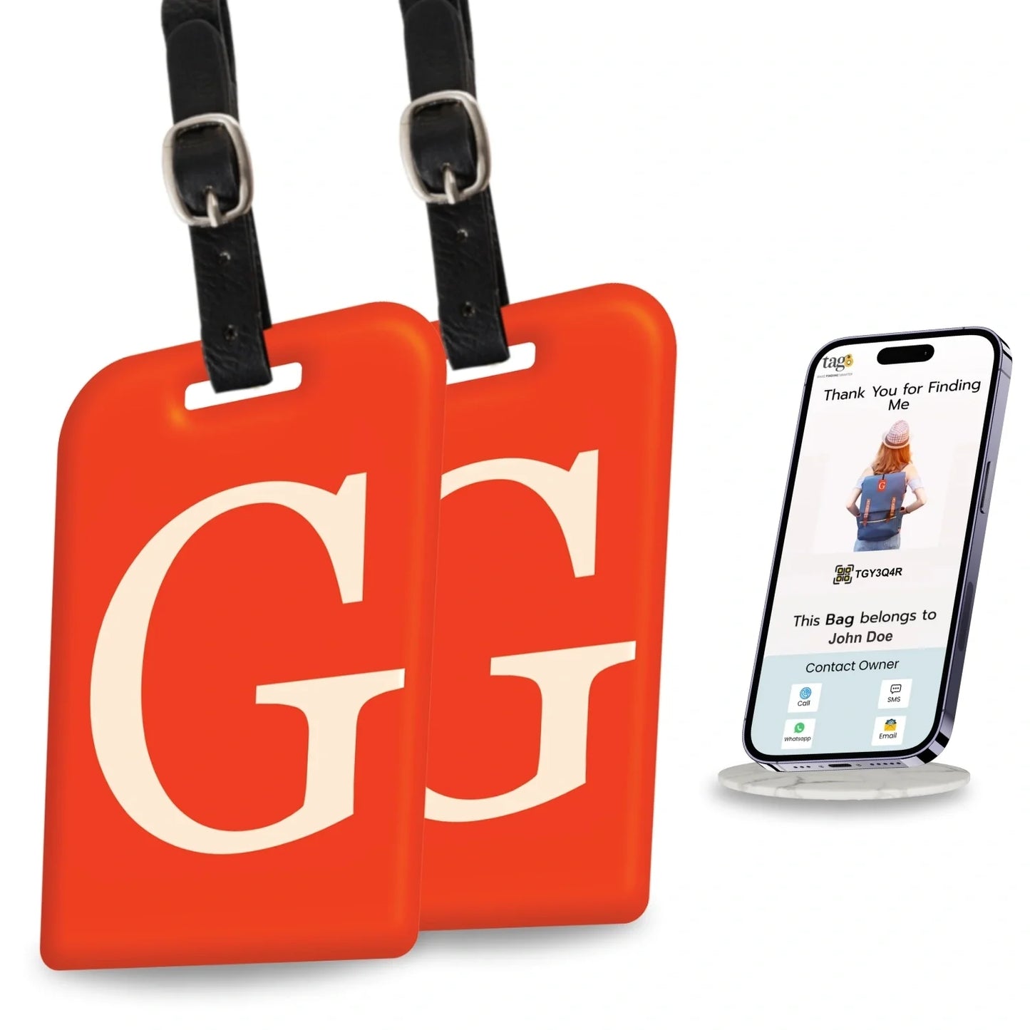 Initials Bag tag G  [pack 2]-0